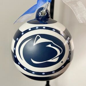 Glory Haus Penn State Ceramic Ornament 3.5" Diameter Blue Stripes NCAA NEW